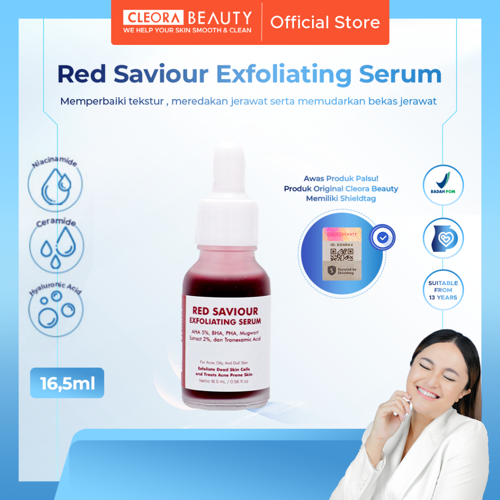 Peeling Scrub Serum Wajah Glowing Serum Eksfoliasi